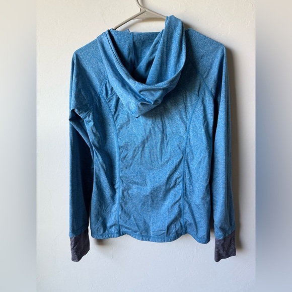 Reebok Active Teal Hooded Pullover w/Thumb Holes - Picture 4 of 6